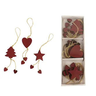 Wooden decorations, 9 pcs D0871