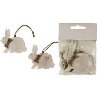 Wooden bunny, 2pcs D1041