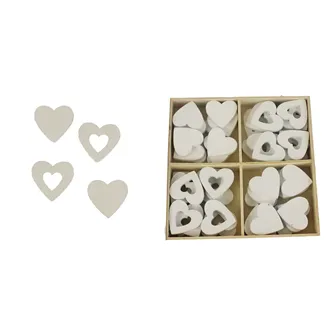 Wooden hearts, 48 pcs D1169-01