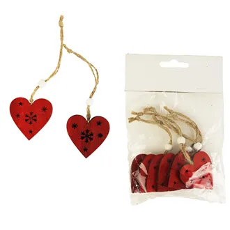 Hearts for hanging, 6 pcs D1229