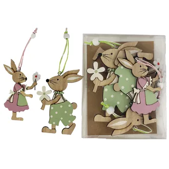 Wooden bunny 4 pcs D1469