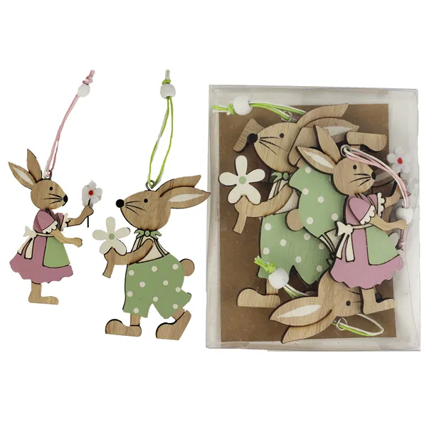 Wooden bunny 4 pcs D1469