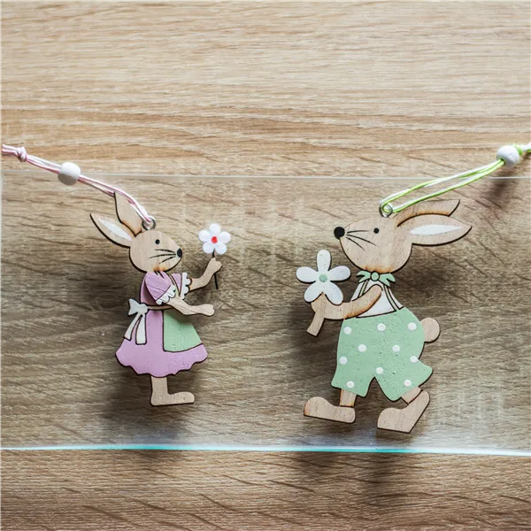 Wooden bunny 4 pcs D1469