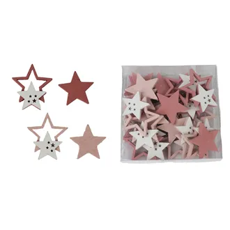 Wooden star 24 pcs D1762