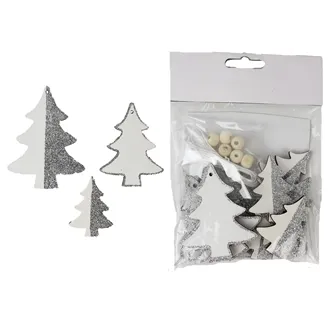 White-silver tree 12 pcs D1811