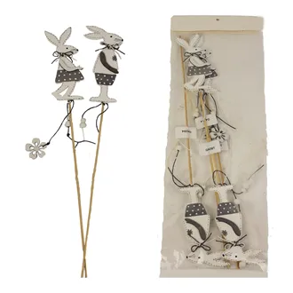 Hare on stick, 4pcs D2130