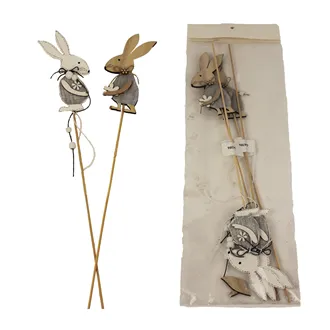 Hare on stick, 4pcs D2132