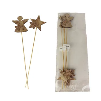 Decoration on stick 4 pcs D2602