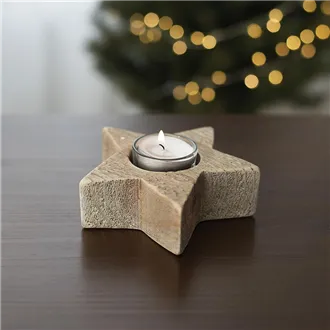 Wooden candleholder - star D3248