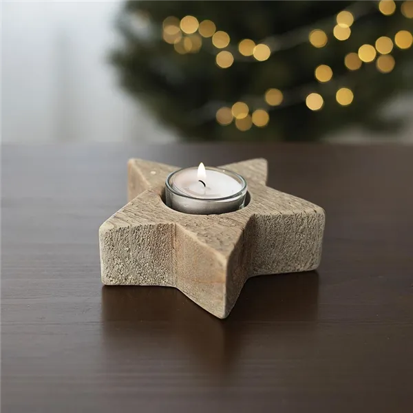 Wooden candleholder - star D3248