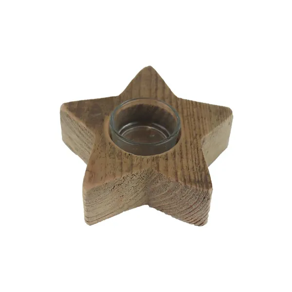 Wooden candleholder - star D3248