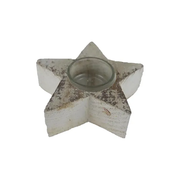 Wooden candleholder - star D3251 