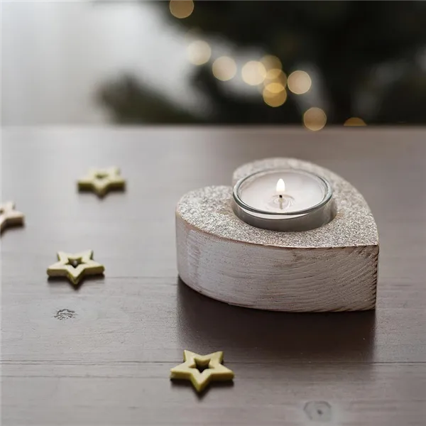 Wooden candleholder - heart D3252