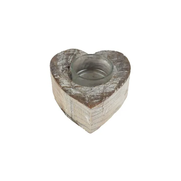 Wooden candleholder - heart D3252