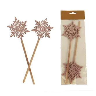Snowflake on stick, 2pcs D3342-05