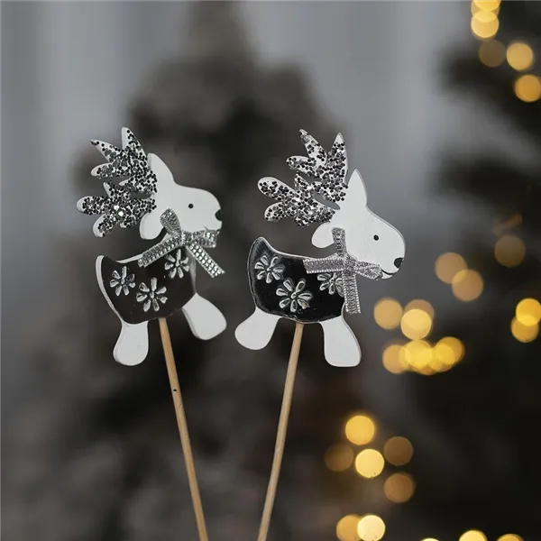 Reindeer on stick, 2pcs  D3508-28