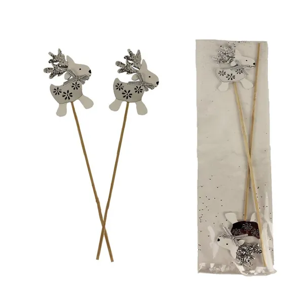 Reindeer on stick, 2pcs  D3508-28