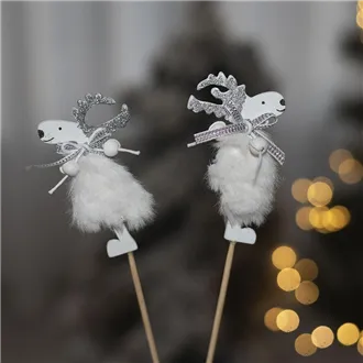 Reindeer on stick, 2pcs D3509