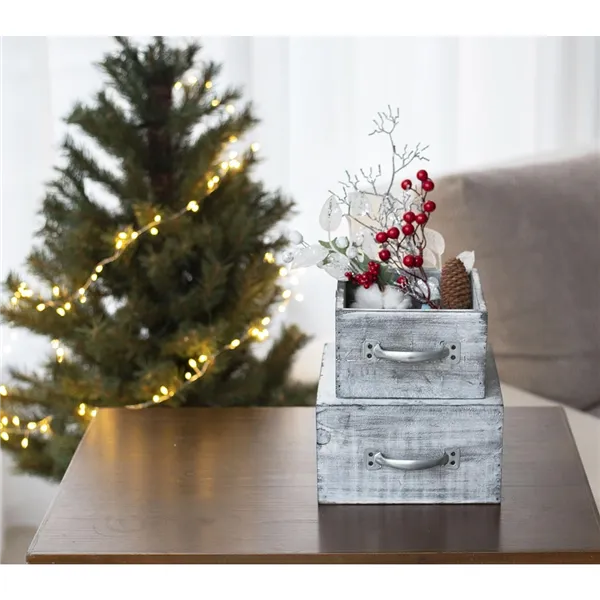 Wooden planter, 2pcs D3528/S2 