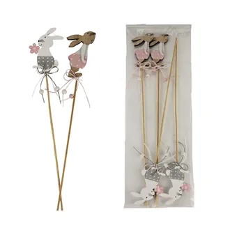Hare on stick, 4pcs D3675