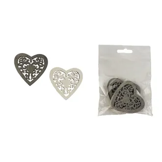 Decorative heart, 6 pcs D3683 