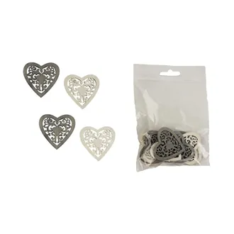 Decorative heart, 12 pcs D3684