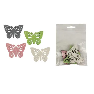 Decorative butterfly, 4 pcs D3692 
