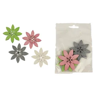 Decorative flowers, 4 pcs D3698