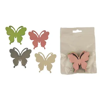 Decorative butterfly, 4 pcs D3723 