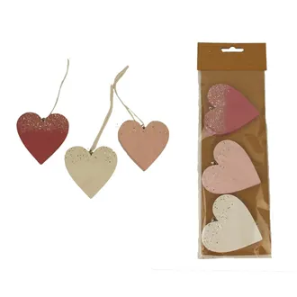 Heart decoration, 3 pcs D3749 