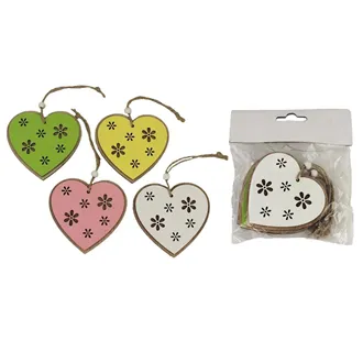 Heart decoration, 4 pcs D4024 