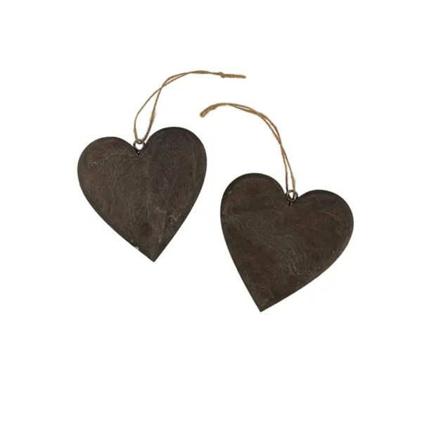 Decoration heart, 2 pcs D4107-21