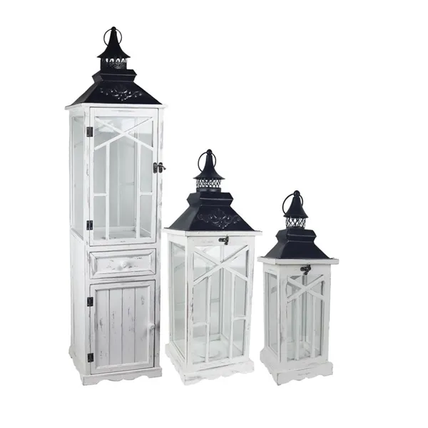 Wooden lantern D4131/ Set of 3