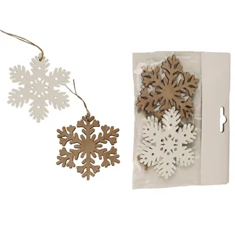 Snowflake for hanging, 4 pcs D4586 
