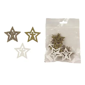 Decorative stars, 12 pcs D4669