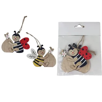 Ladybug and bee for hanging, 2 pcs D4865