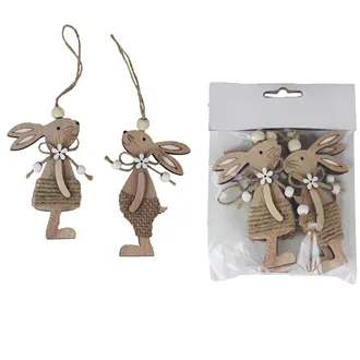 Hanging hare, 4 pcs D5033