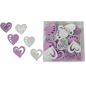 Decoration hearts, 24 pcs D5219