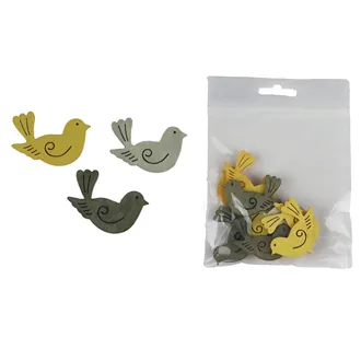 Decorative birds, 12 pcs D5485