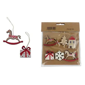 Decoration for hanging mix, 6 pcs D5723