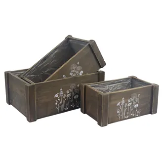 Planter with plastic lining, S/3 D5968