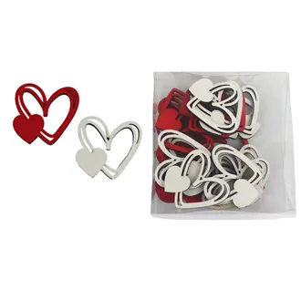 Heart decoration, 24 pcs D6028
