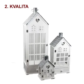 Wooden lantern 2nd quality S/3 D6035