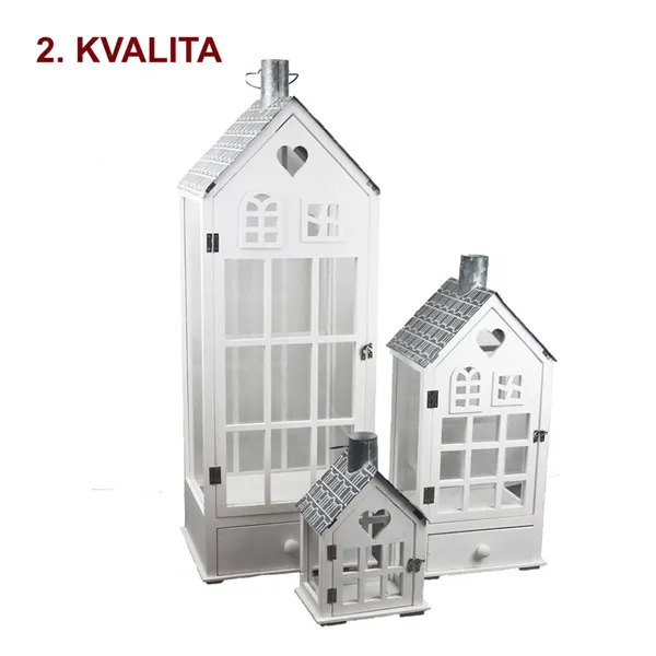 Wooden lantern 2nd quality S/3 D6035