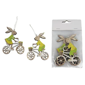 Hanging decoration hare, 2 pcs D6052-15
