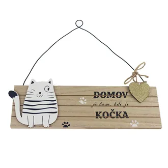Decorative sign with cat D6076