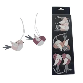Bird hanging decoration, 6 pcs D6097