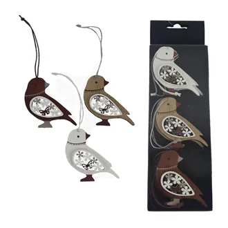 Bird hanging decoration, 6 pcs D6098