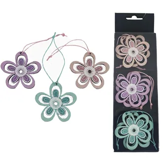 Flower hanging decoration, 6 pcs D6099