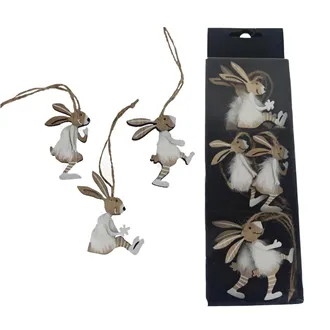Hare hanging decoration, 6 pcs D6103